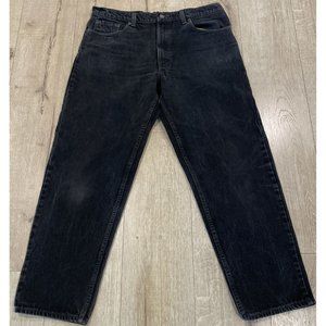 Vintage 90s Levi's 550 Relaxed Tapered Leg Jeans 38x 32 Distressed Black USA #2